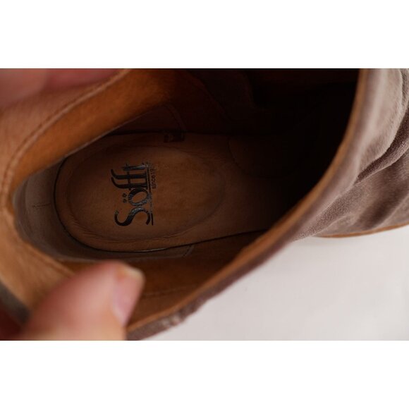 Sofft Siri Taupe Brown Ankle Boots Booties Wedge Size 10 Side Zip Comfy - Picture 9 of 11